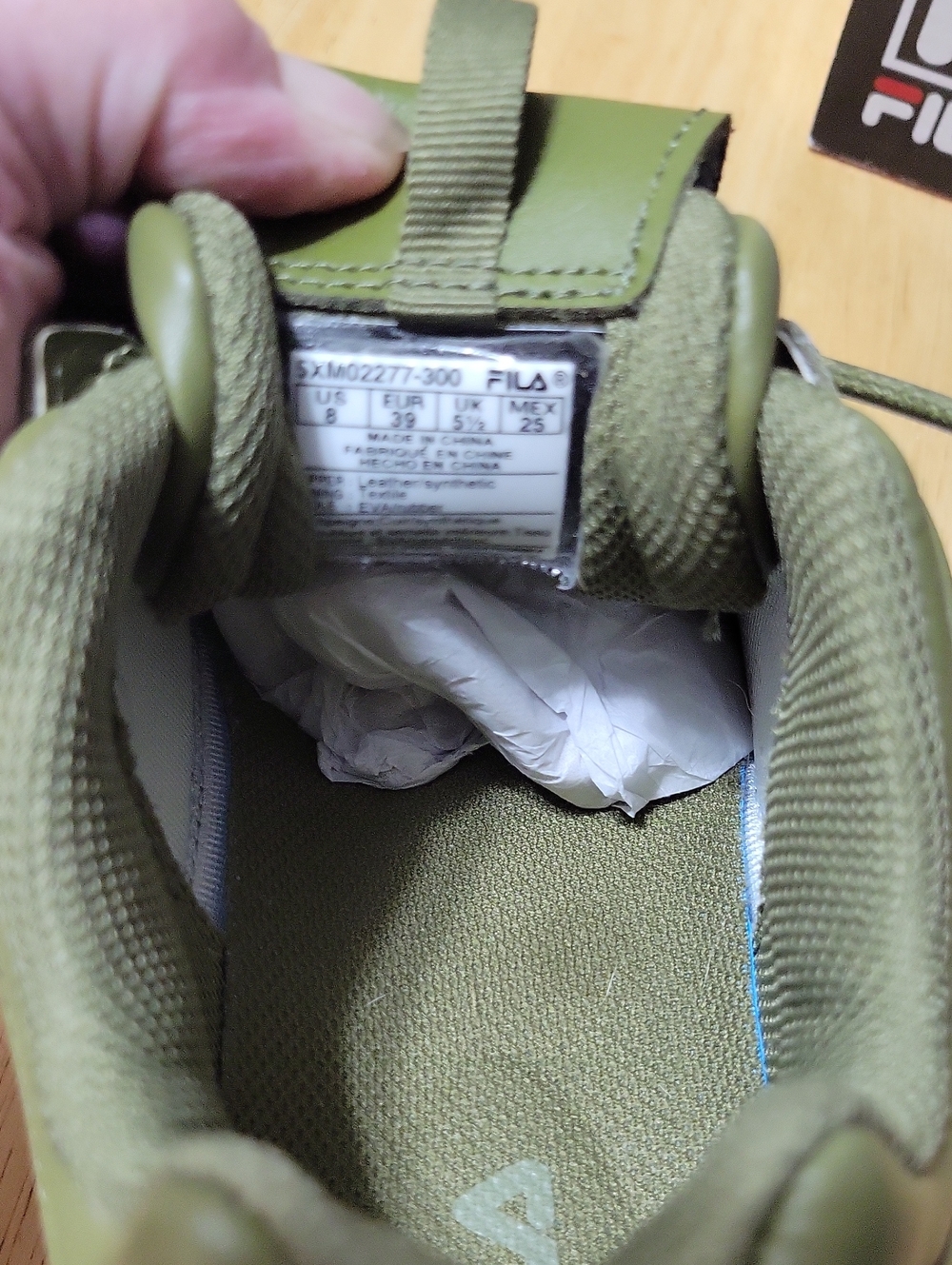 Like New Olive Colored Fila Disruptor Sneakers - Picture 6 of 8